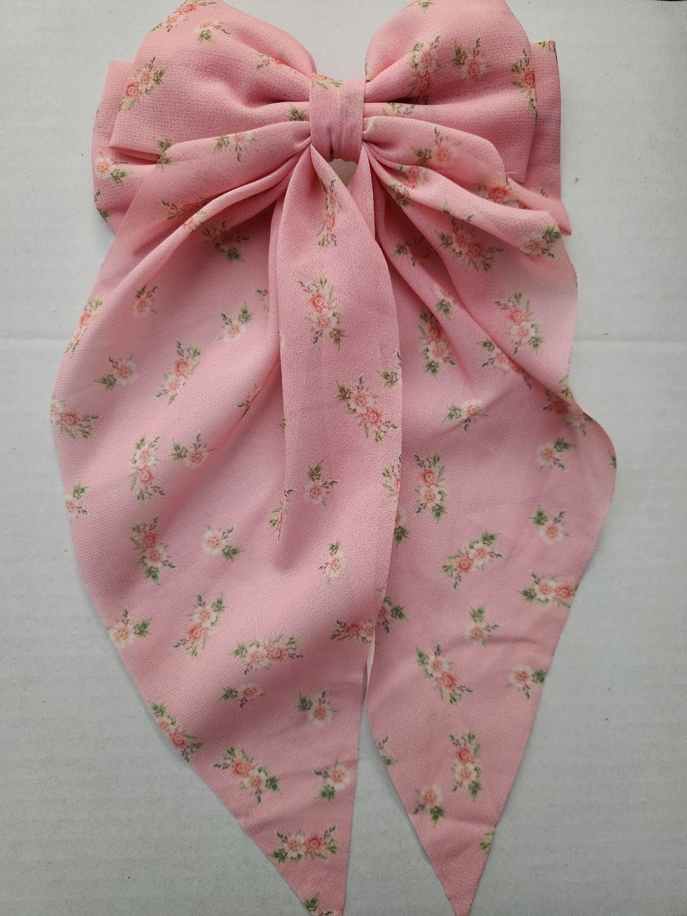 Pink Floral Bow Hair Barrette Accessory, NWOT
